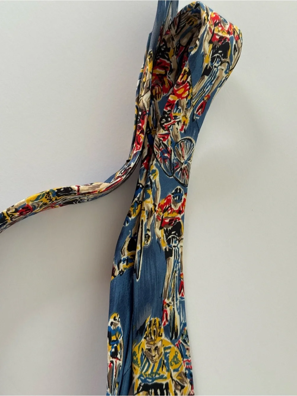 Land’s End 100% Silk Neck Tie-Multicolor Cycling